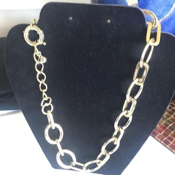 $12 ea or 3/$25. Bold Goldtone Link Necklace - Picture 3 of 7
